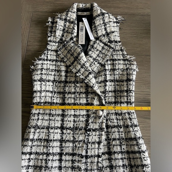 Alice + Olivia Meri Asymmetric Tweed Mini Dress sz 2 NWT 495 - Picture 8 of 16